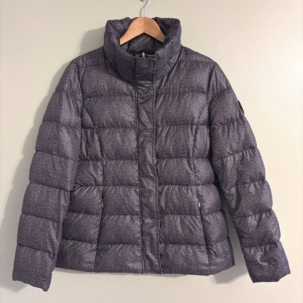 Lauren Ralph Lauren Down Puffer Packable Jacket Black Grey Luxury Womens Large